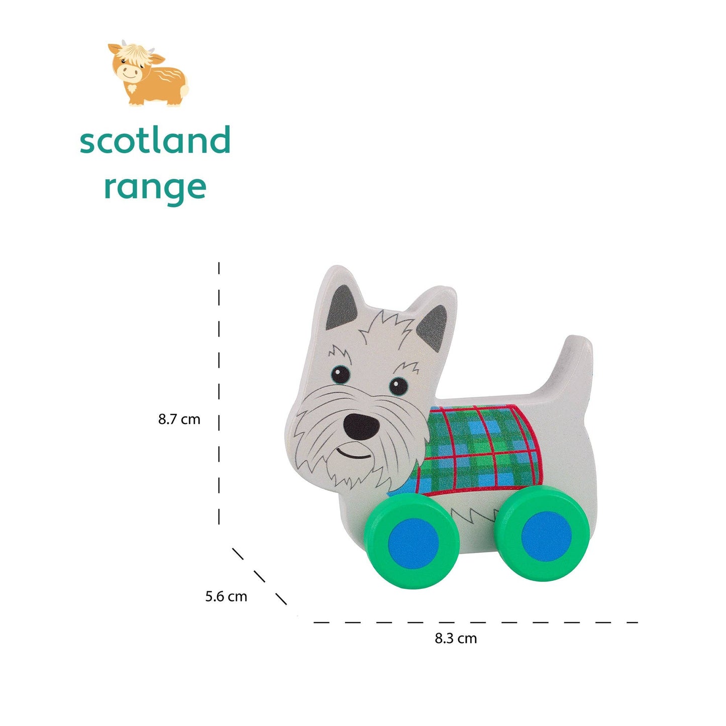 Scottie Dog First Wooden Push Toy - Rose and Friends