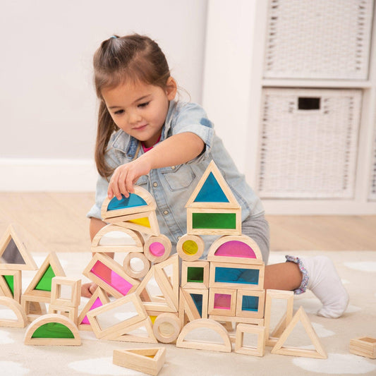Rainbow Blocks -  Building blocks - Wooden Toy - Sensory - Rose and Friends
