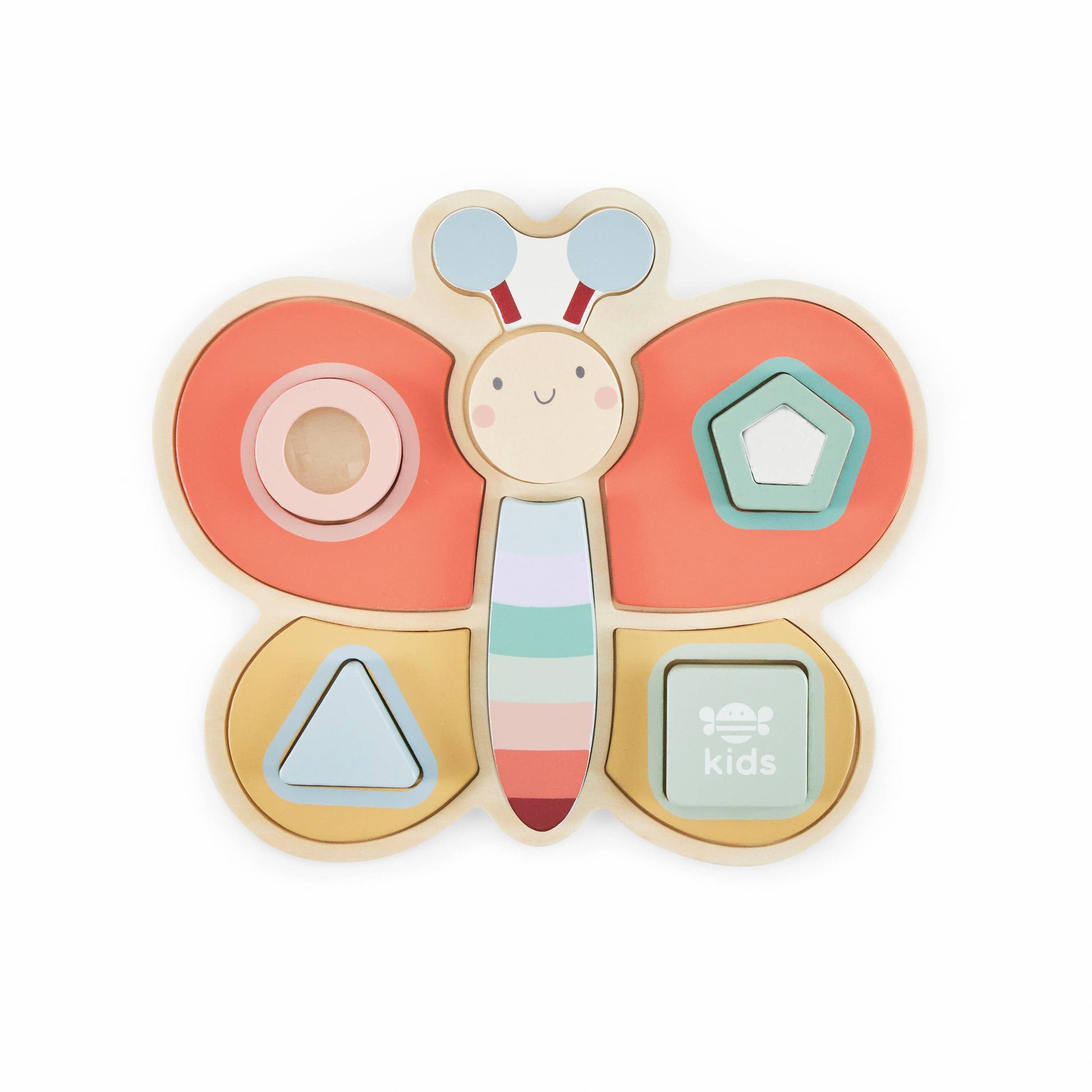 Just Bee Kids Wooden Sensory Butterfly Puzzle (FSC) - Rose and Friends