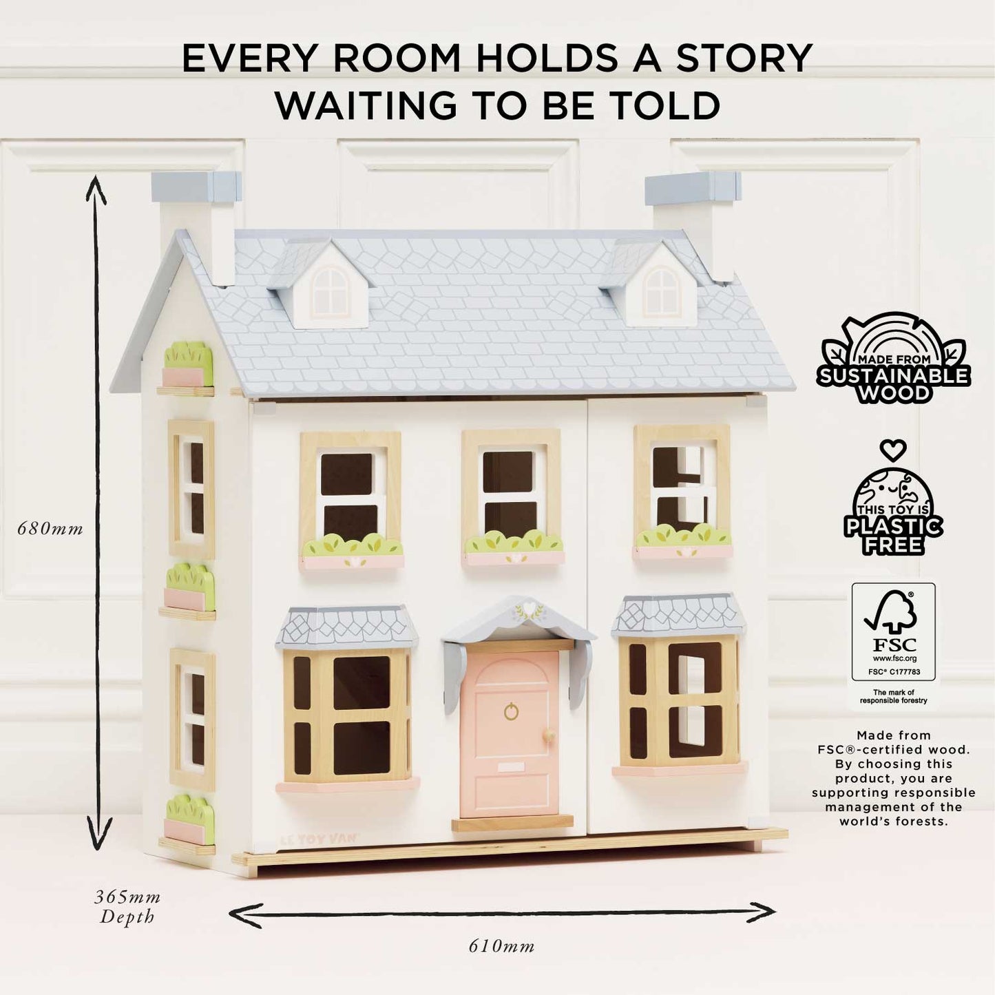 Mayberry Manor Wooden Dolls House - Rose and Friends