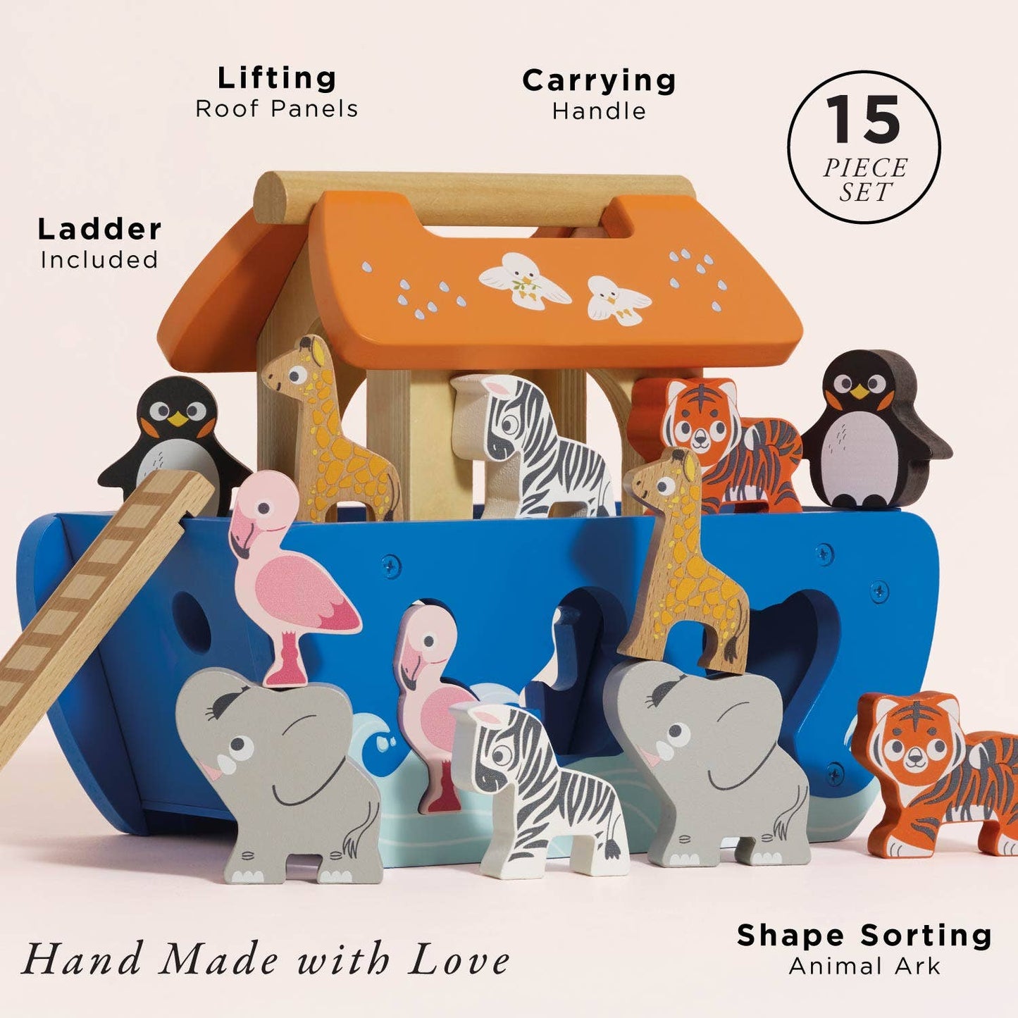 Noah's Ark & Animals Shape Sorter - Rose and Friends