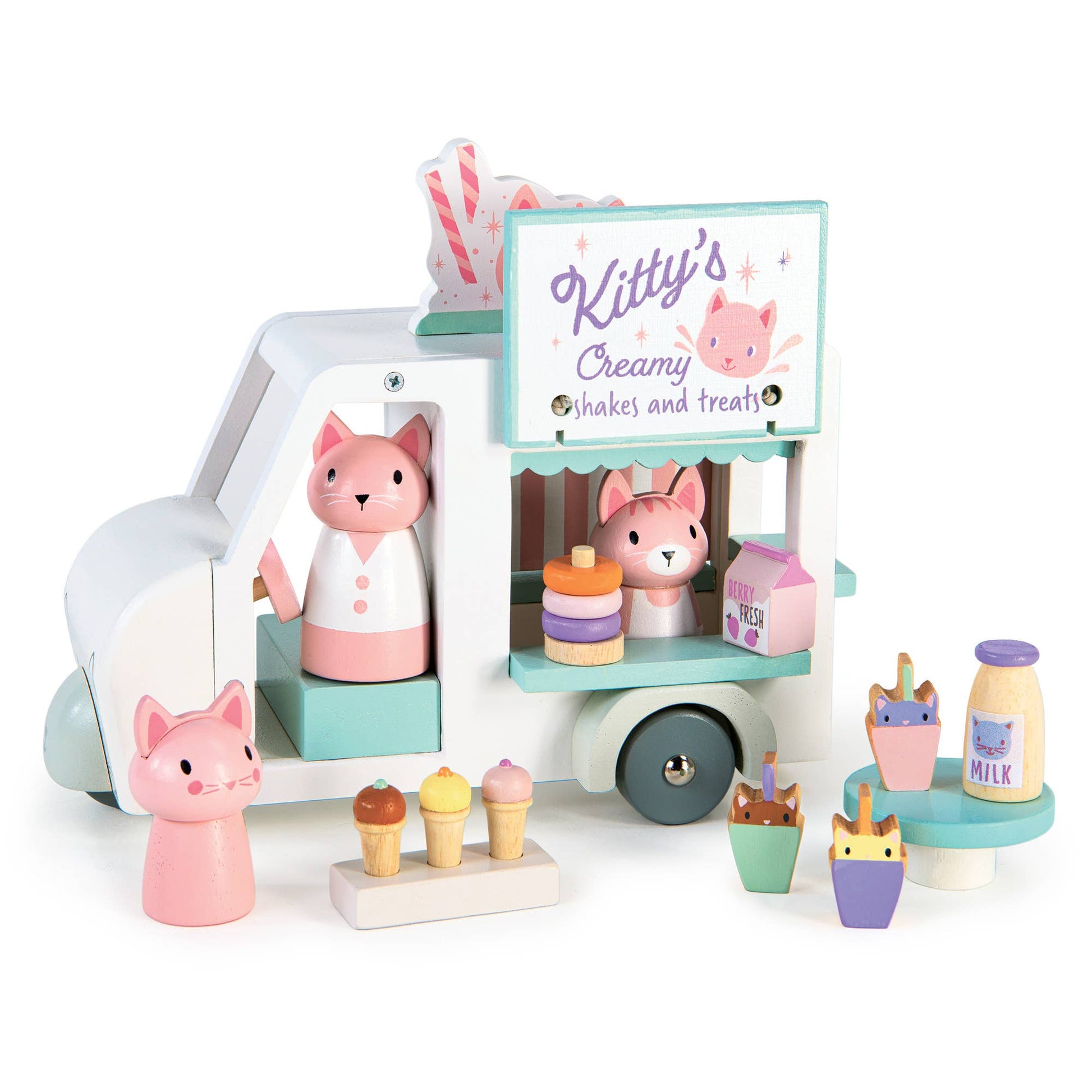 Tender Leaf Merrywood Tales Kitty's Milkshake Van - Rose and Friends