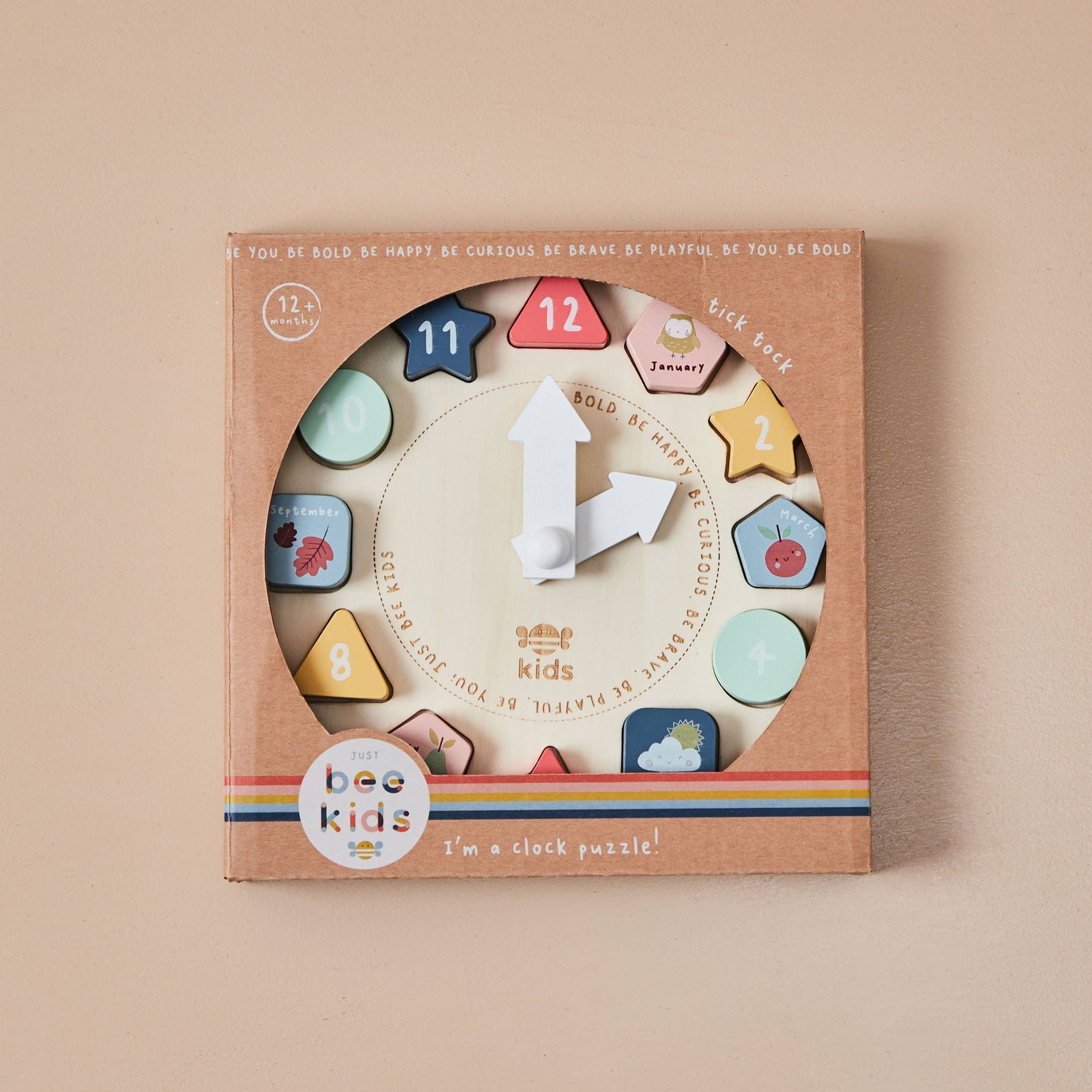 Just Bee Kids Wooden Puzzle Clock - Rose and Friends