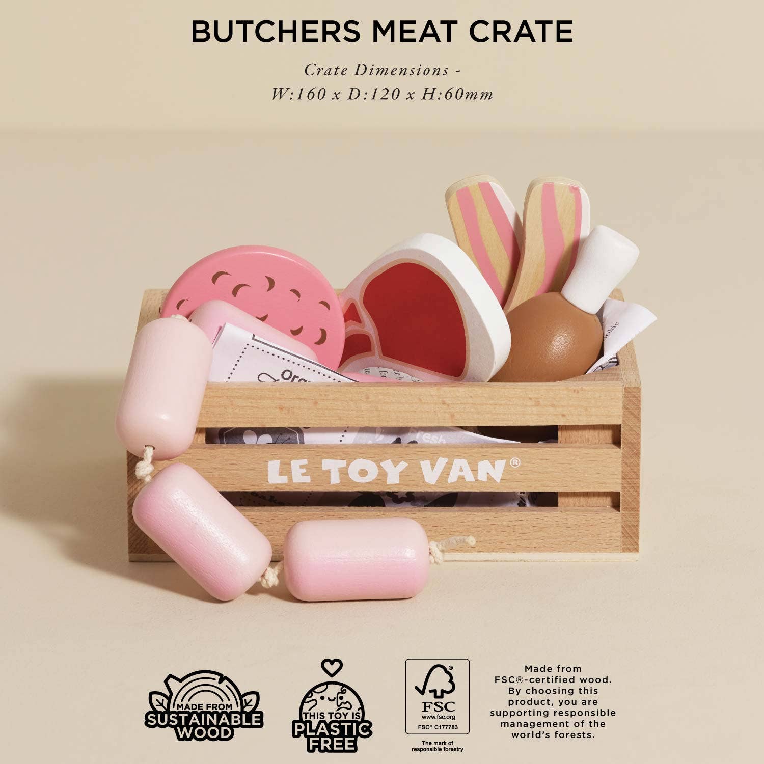 Butchers Meat Wooden Market Crate - Rose and Friends