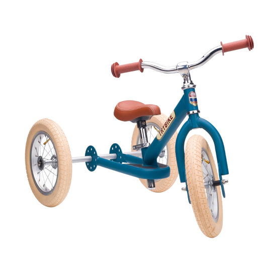 Trybike - Matte 2 In 1 Balance Bike / Trike - Vintage Blue - Rose and Friends
