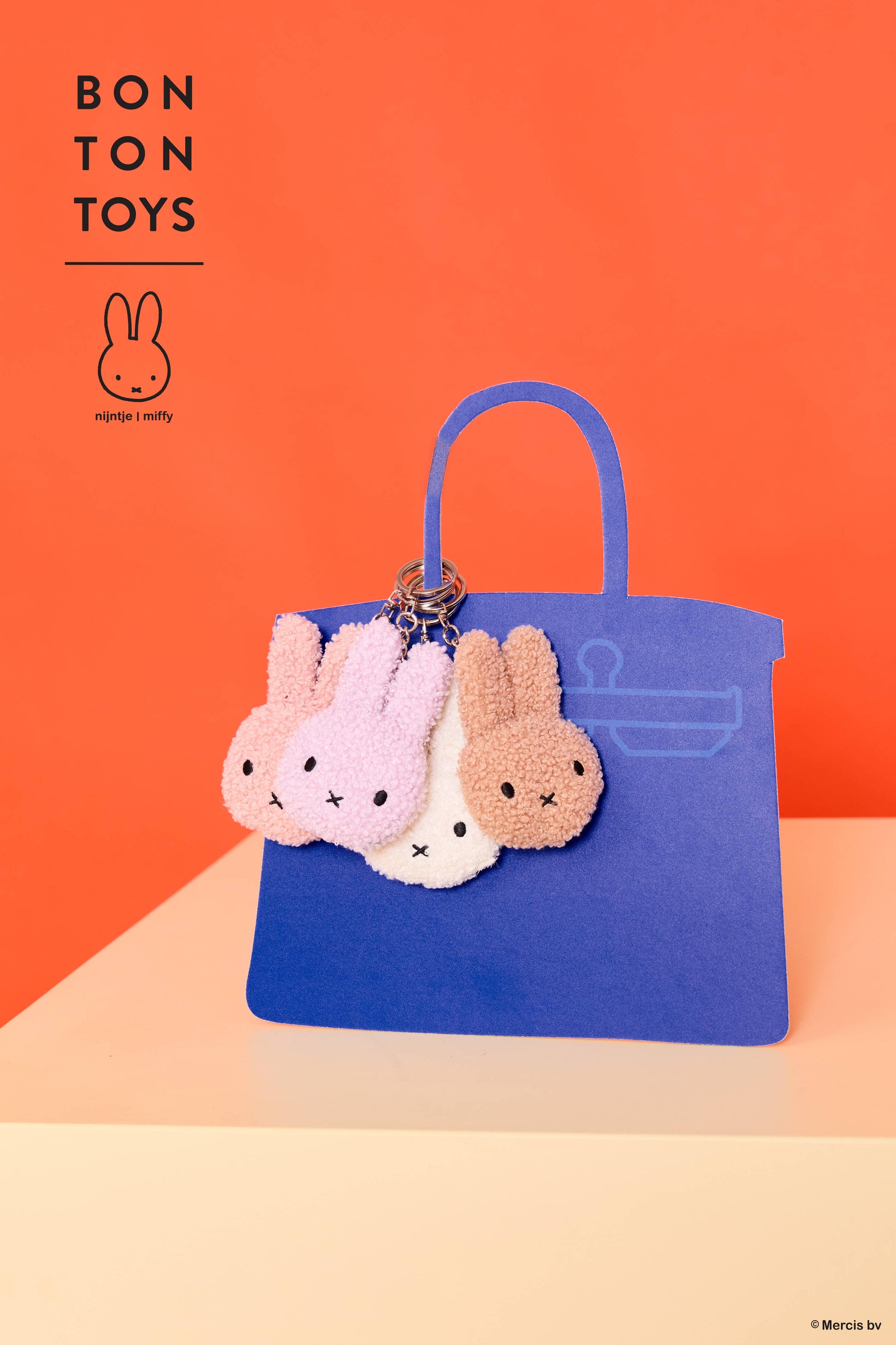 Miffy Tiny Teddy Keyring Pink 10cm - 100% Recycled - Rose and Friends