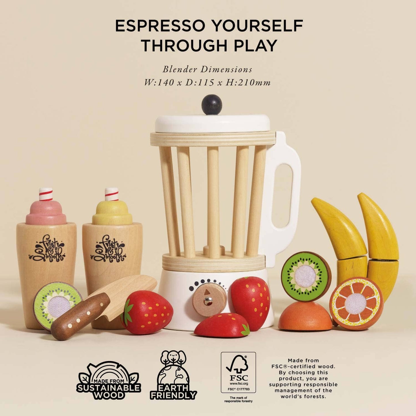 Fruit & Smoothie Blender Set - Rose and Friends