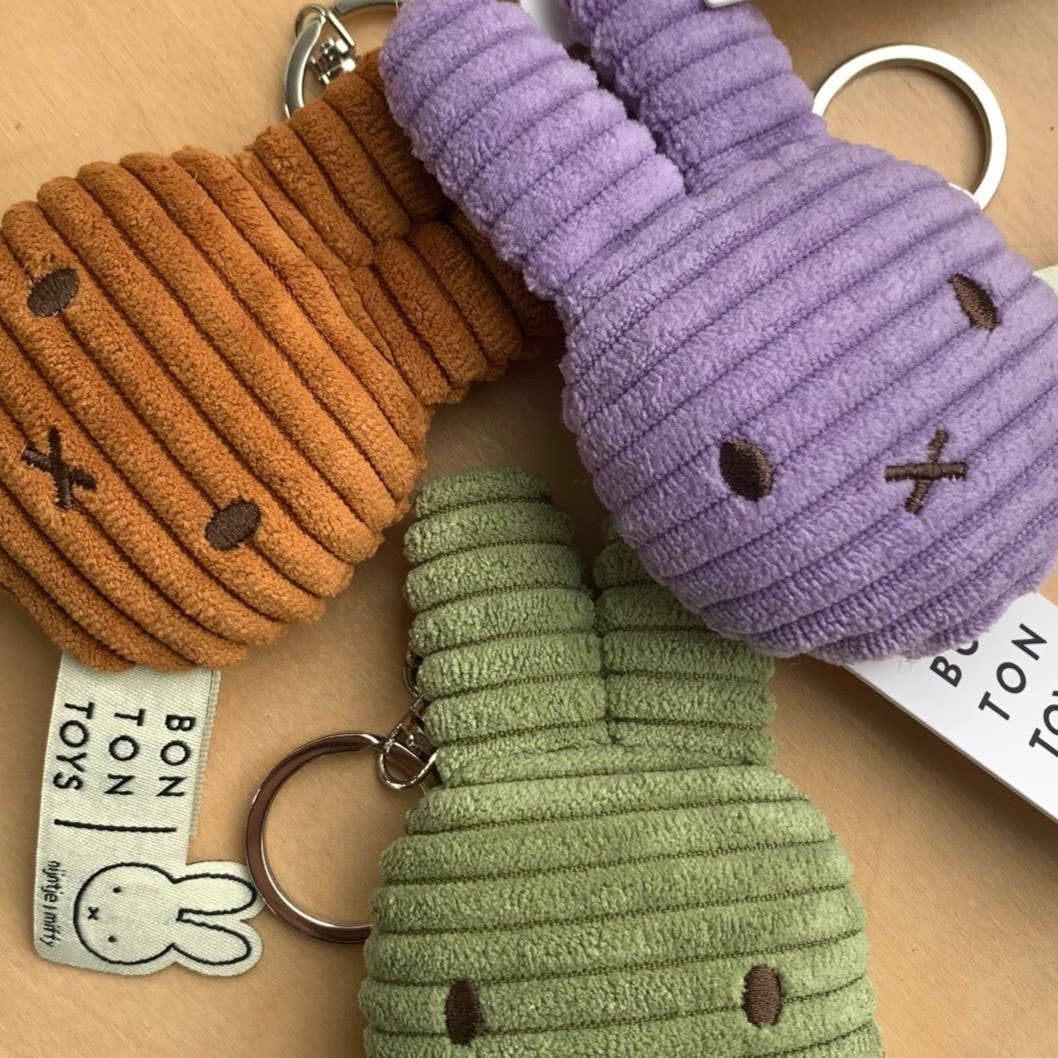 Miffy Flat Keyring Corduroy ECO Cinnamon 10cm - Rose and Friends