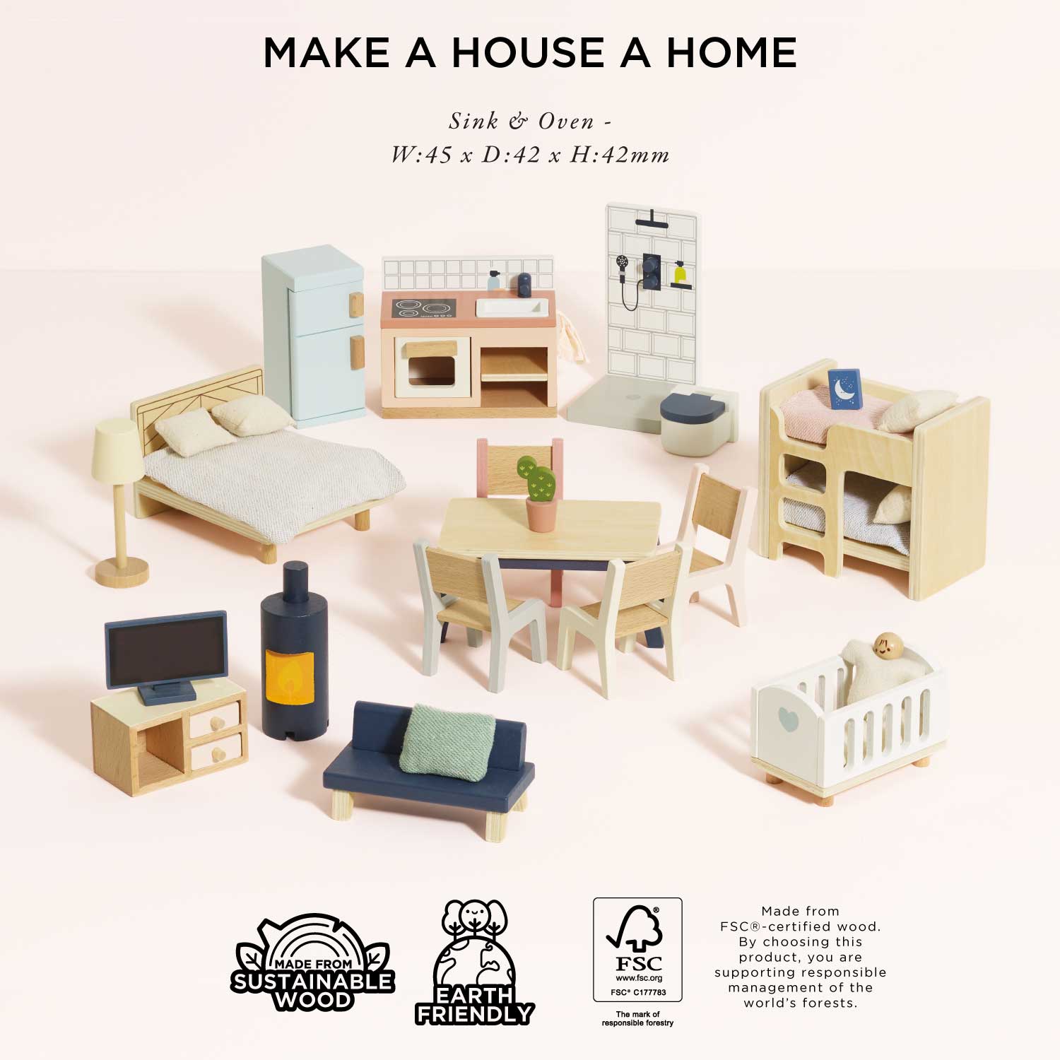 Complete Dolls House Furniture Set - Rose and Friends