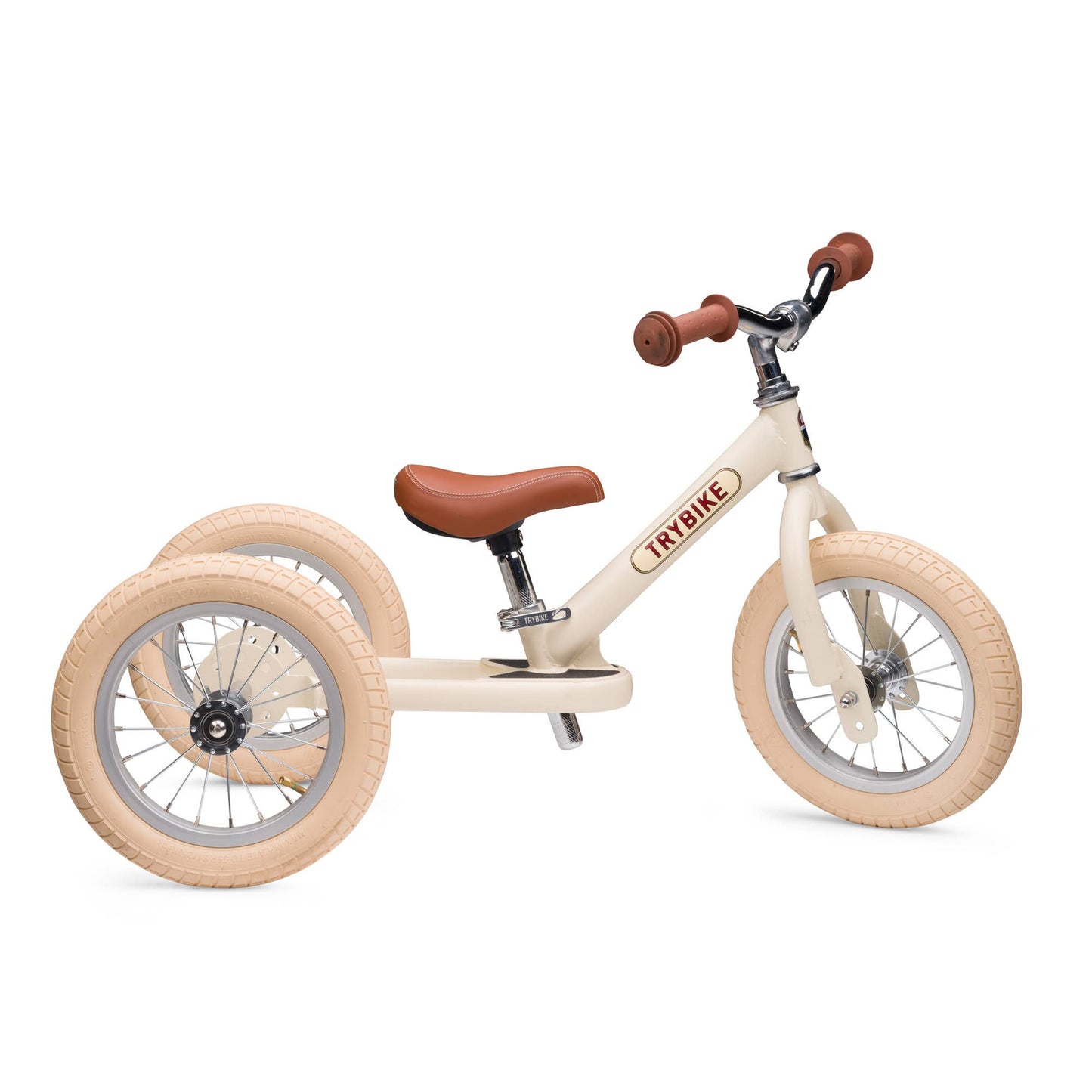 Trybike - Matte 2 In 1 Balance Bike / Trike - Vintage Cream - Rose and Friends