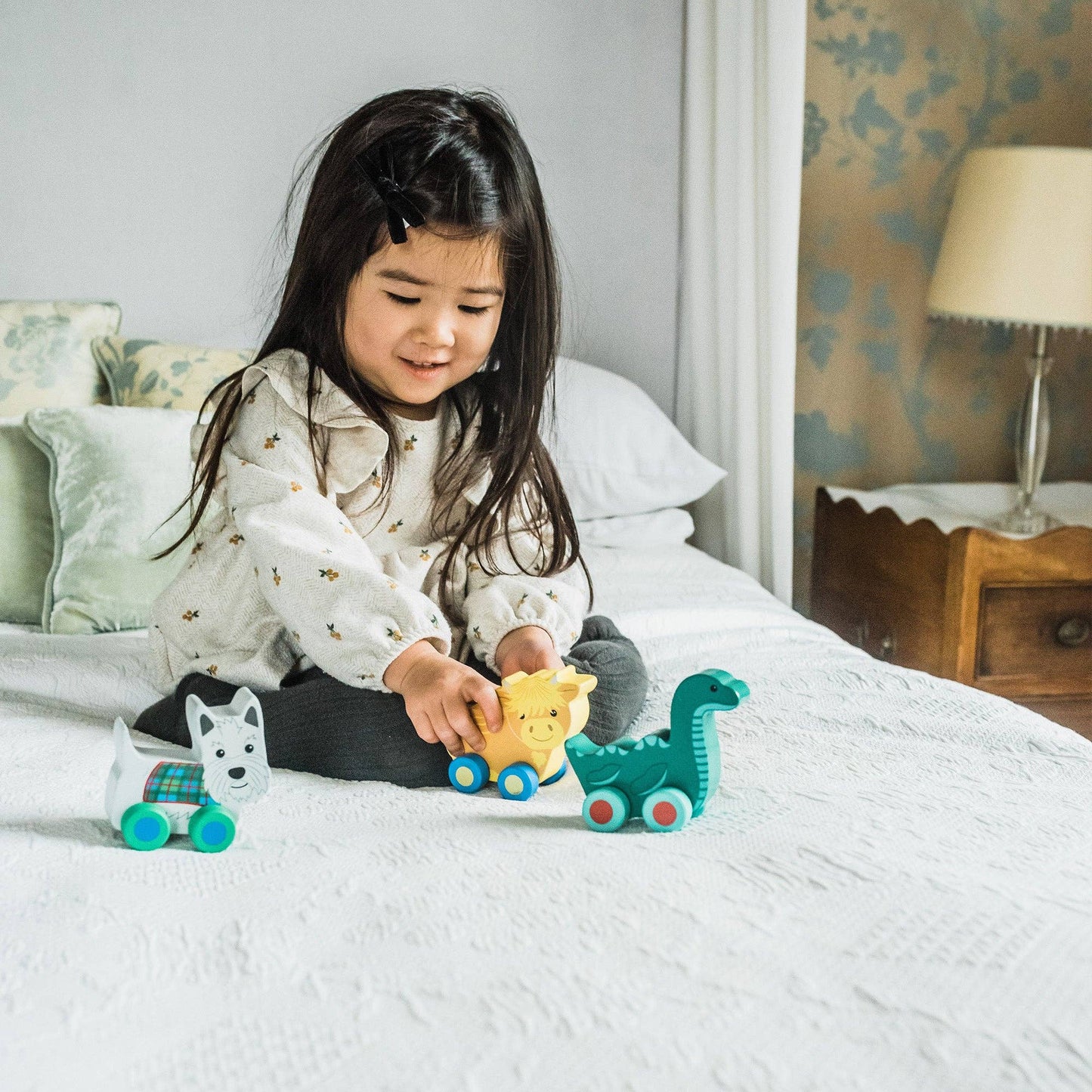 Scottie Dog First Wooden Push Toy - Rose and Friends