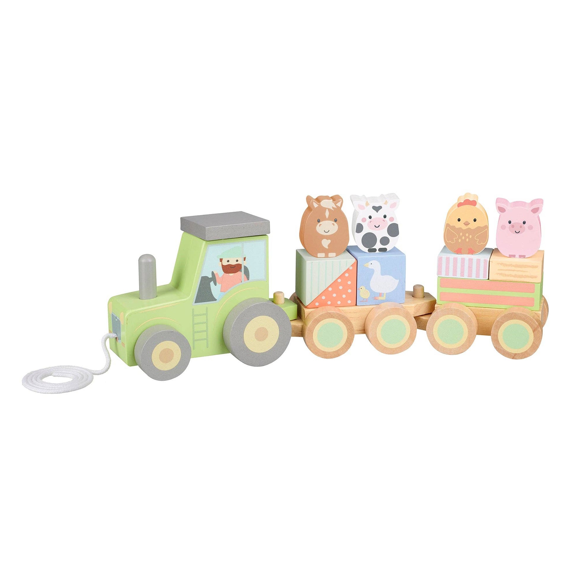 Puzzle train wooden tractor - Rose and Friends