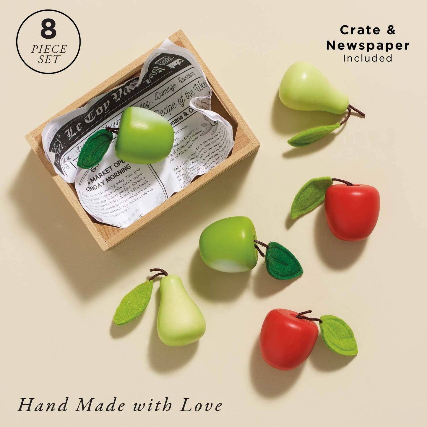 Orchard Fruits Wooden Market Crate - Rose and Friends