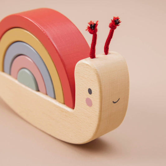 Just Bee Kids Wooden Snail Stacker Toy (FSC) - Rose and Friends