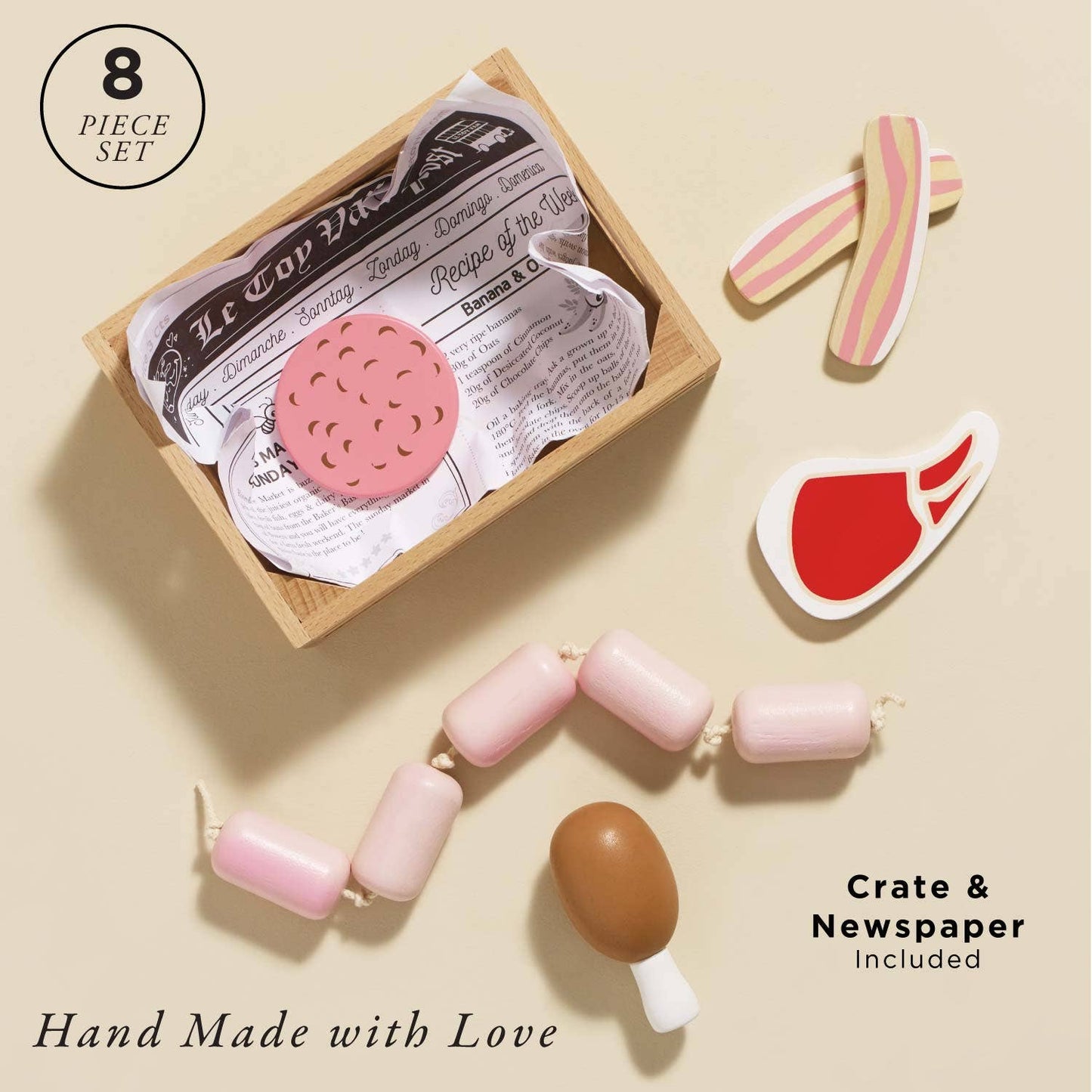 Butchers Meat Wooden Market Crate - Rose and Friends