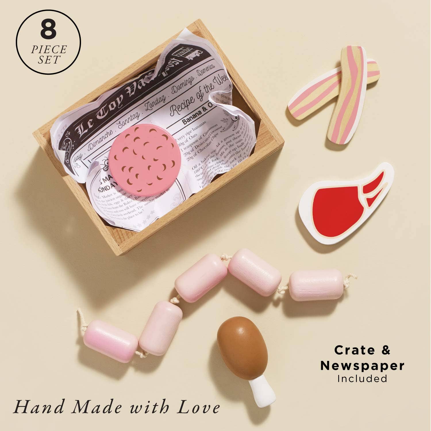 Butchers Meat Wooden Market Crate - Rose and Friends