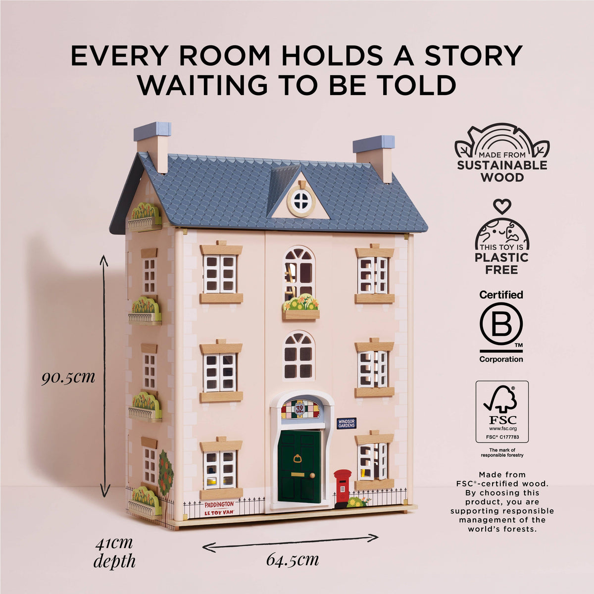 Paddington™ Wooden Dolls House - Rose and Friends