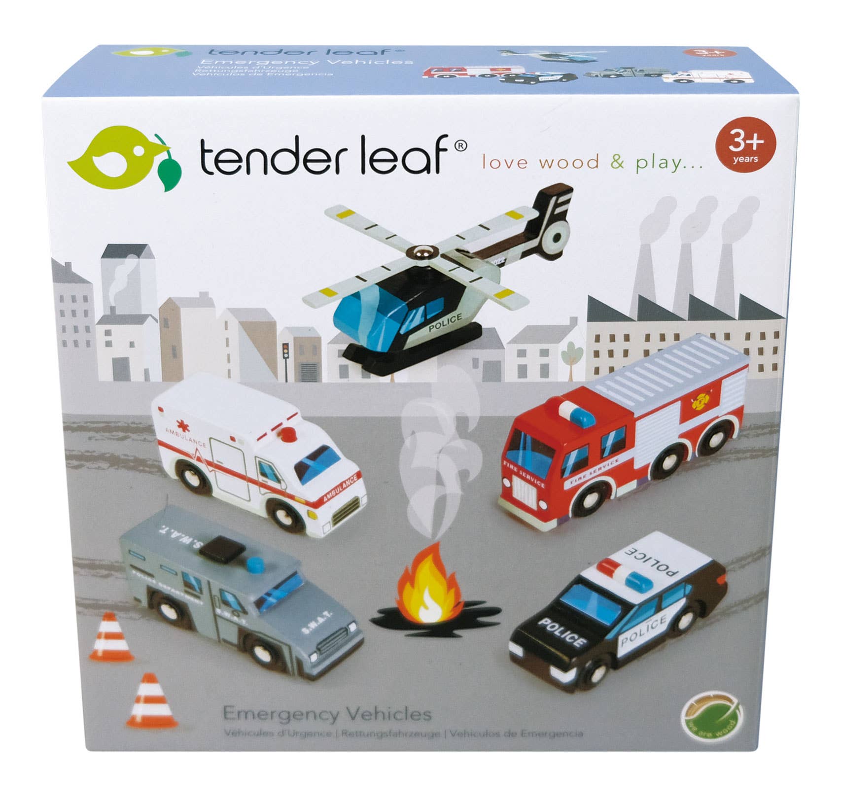 Wooden Emergency Vehicles Play Set - Rose and Friends