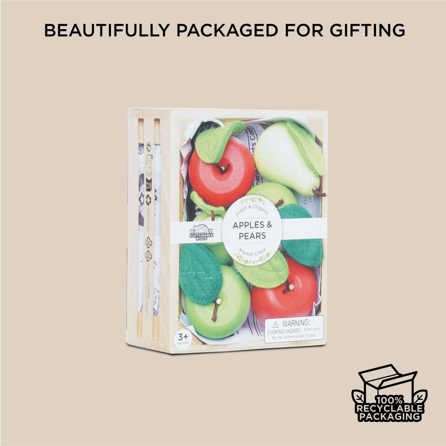 Orchard Fruits Wooden Market Crate - Rose and Friends