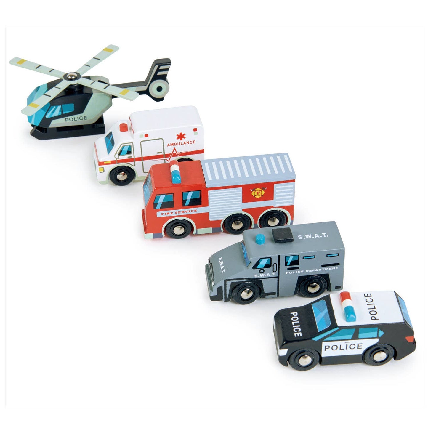 Wooden Emergency Vehicles Play Set - Rose and Friends