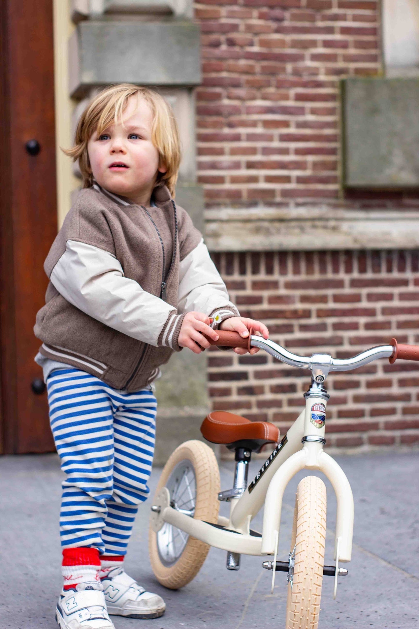 Trybike - Matte 2 In 1 Balance Bike / Trike - Vintage Cream - Rose and Friends