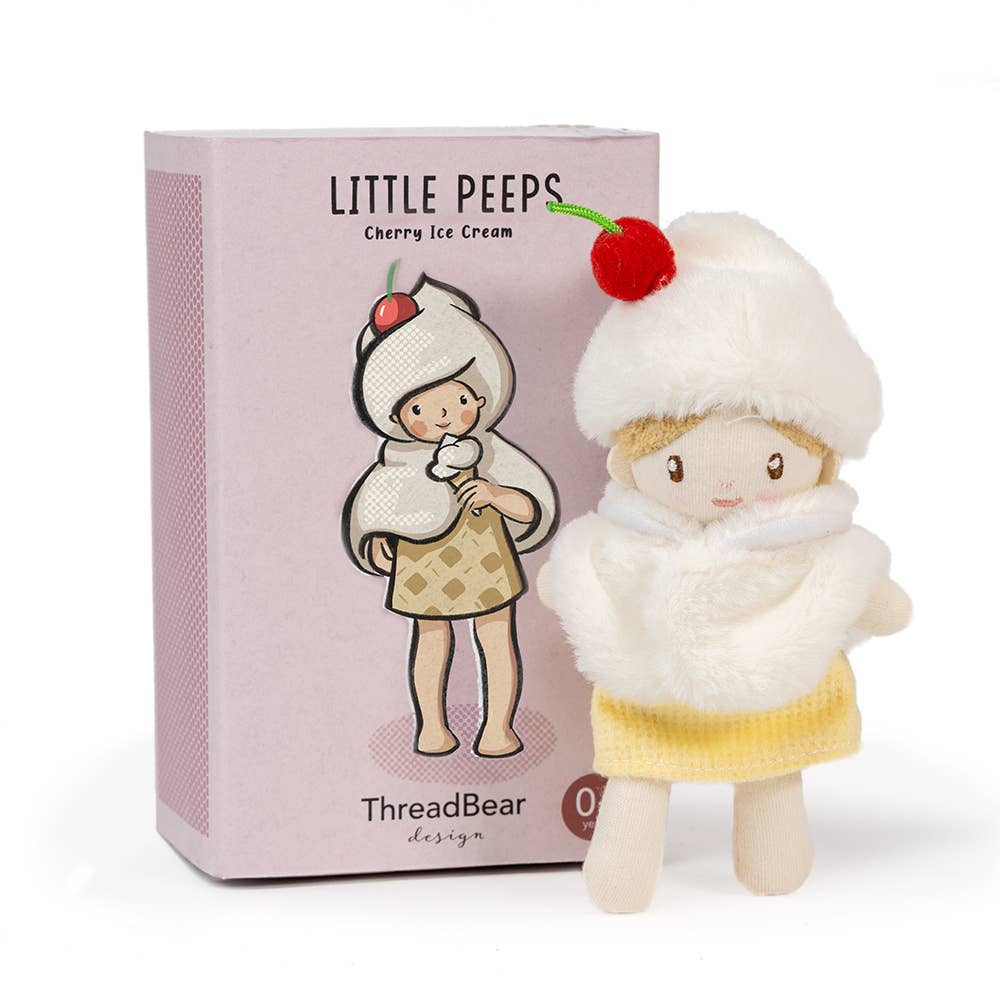 ThreadBear Little Peeps Cherry Ice Cream - Matchbox doll 12cm