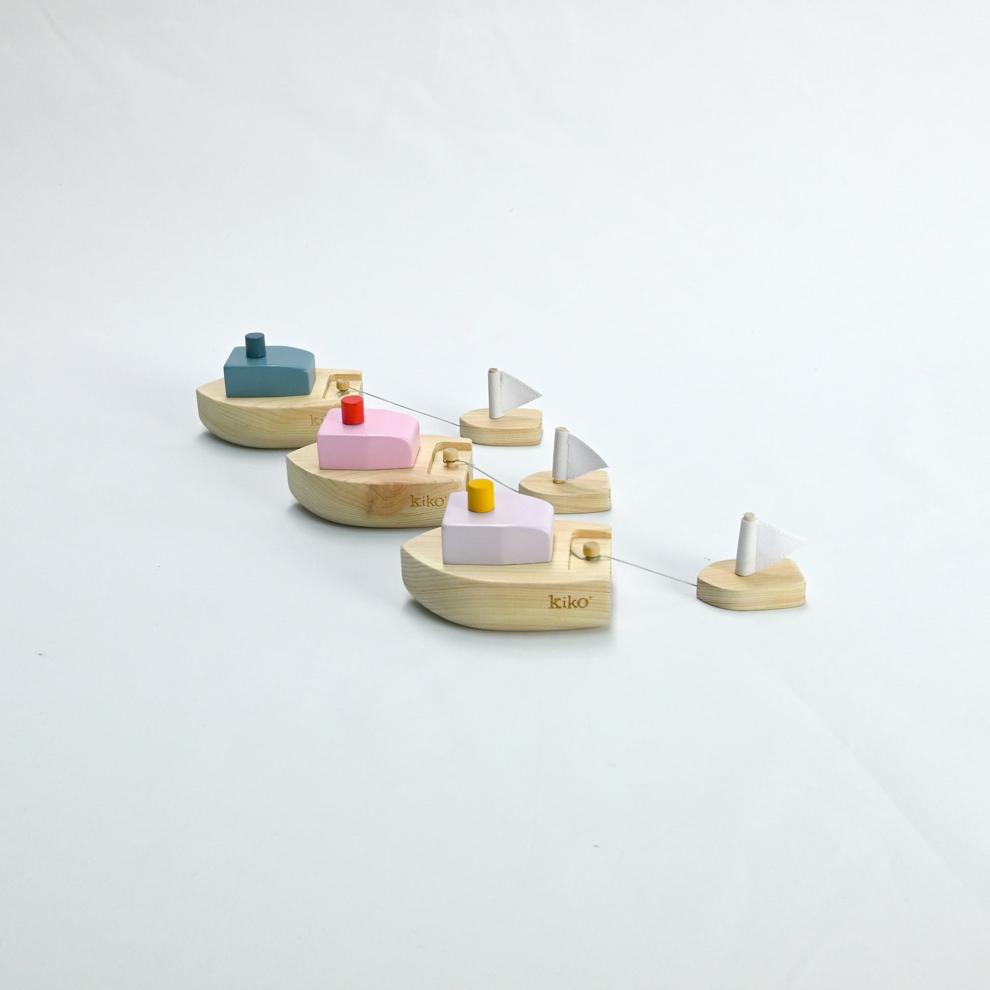 Kiko & gg Wooden Toy - Ofune Wind-Up Boat (Lavender) - Rose and Friends