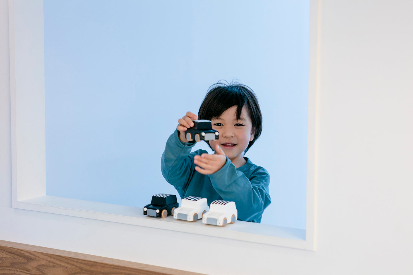 Kiko & gg Wooden Toy - Kuruma Car (Stripe White) - Rose and Friends