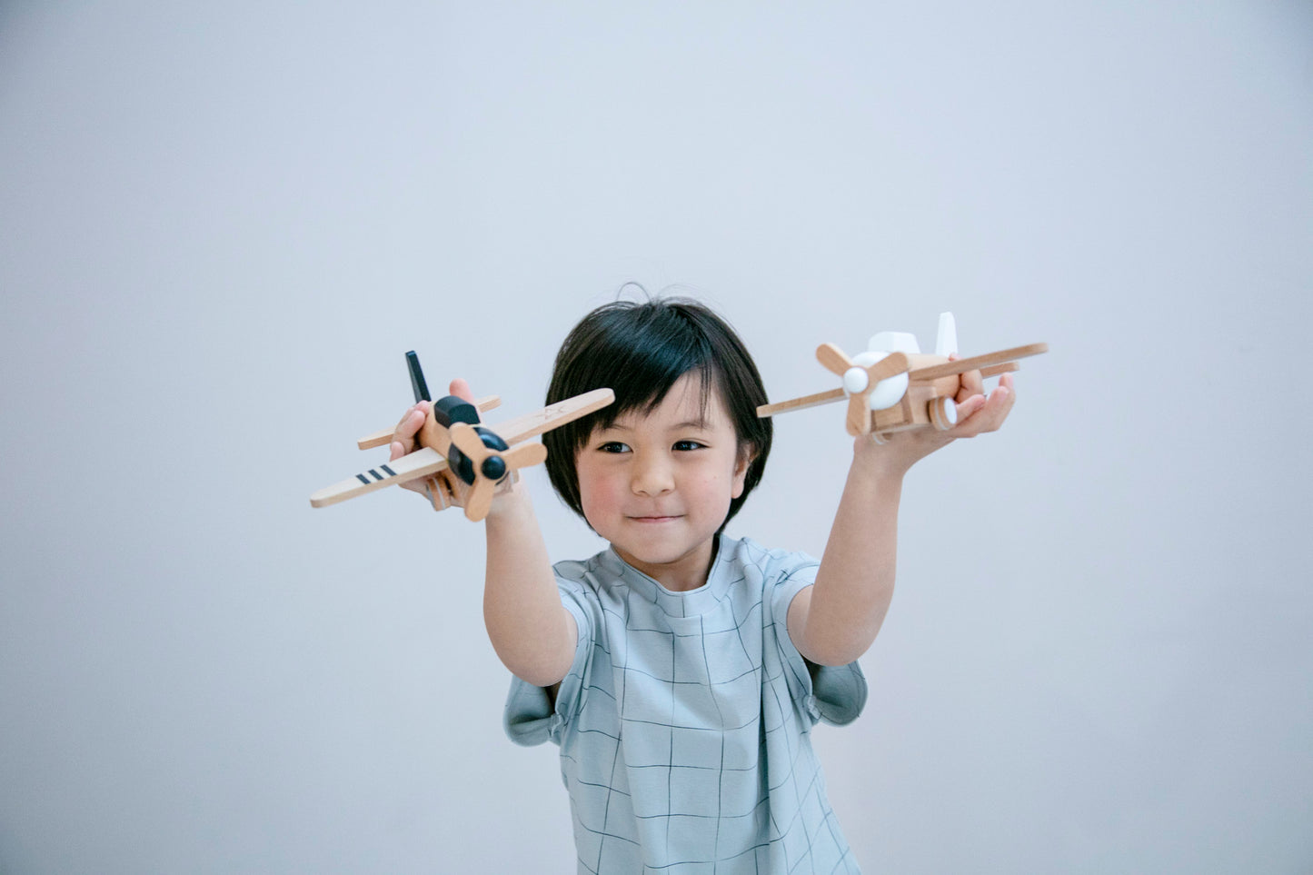 Kiko & gg Wooden Toy - Hikoki Propeller Plane (White) - Rose and Friends