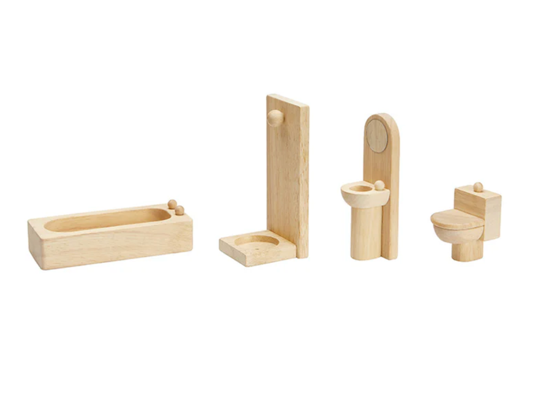 Bathroom Classic - Wooden Doll's House Furniture PlanToys - Rose and Friends