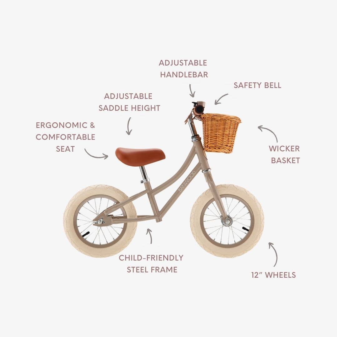 BANWOOD BALANCE BIKE FIRST GO VINTAGE - BEIGE - Rose and Friends