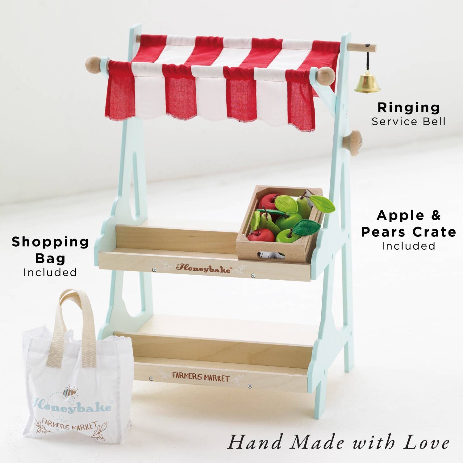 Wooden Market Stall & Fruit Play Food Crate - Rose and Friends