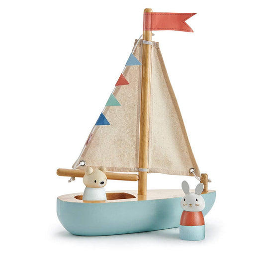 Sailway Wooden Toy Boat with Bubble and Squeak Dolls - Rose and Friends