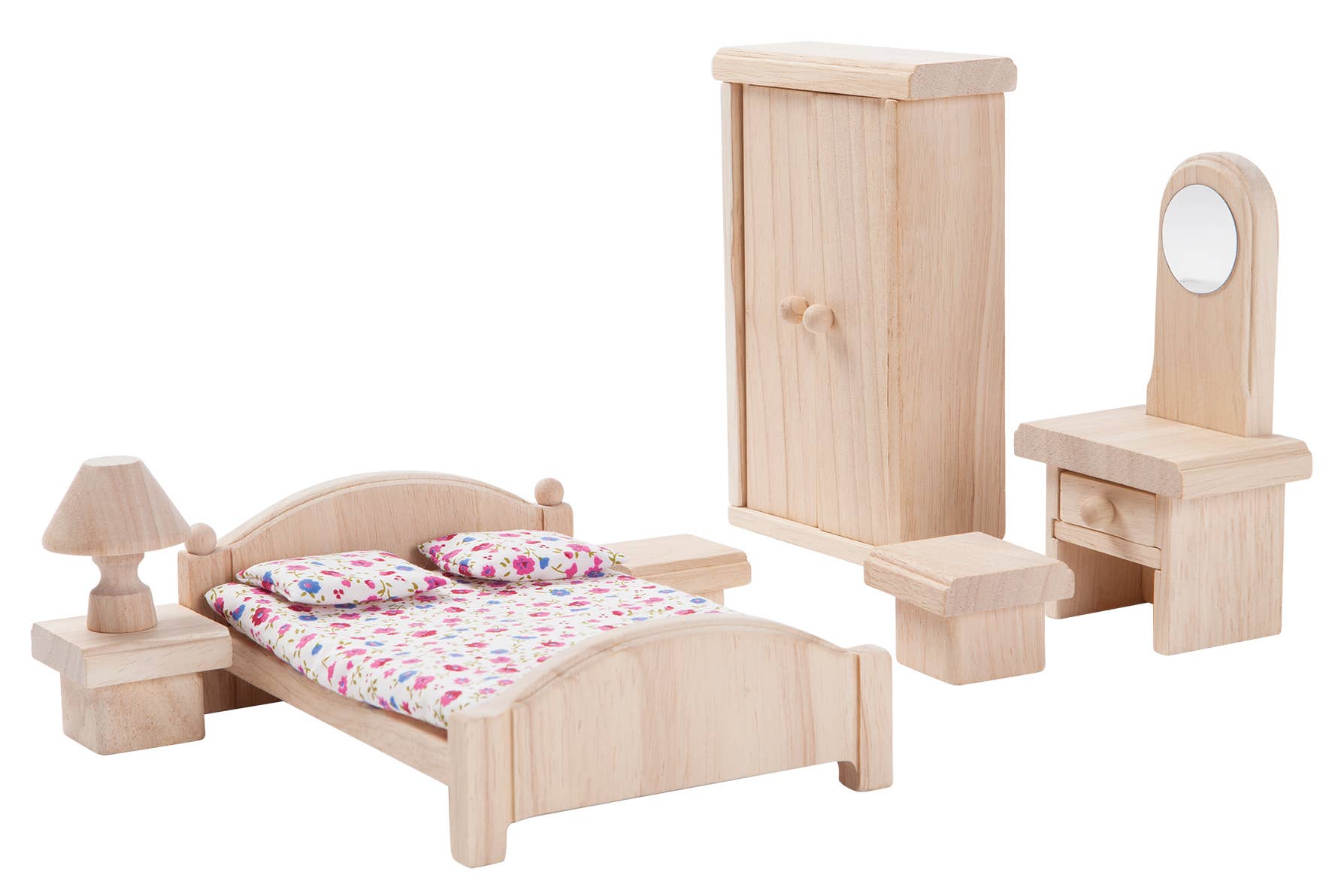 Bedroom Classic - Wooden Doll's House Furniture PlanToys - Rose and Friends