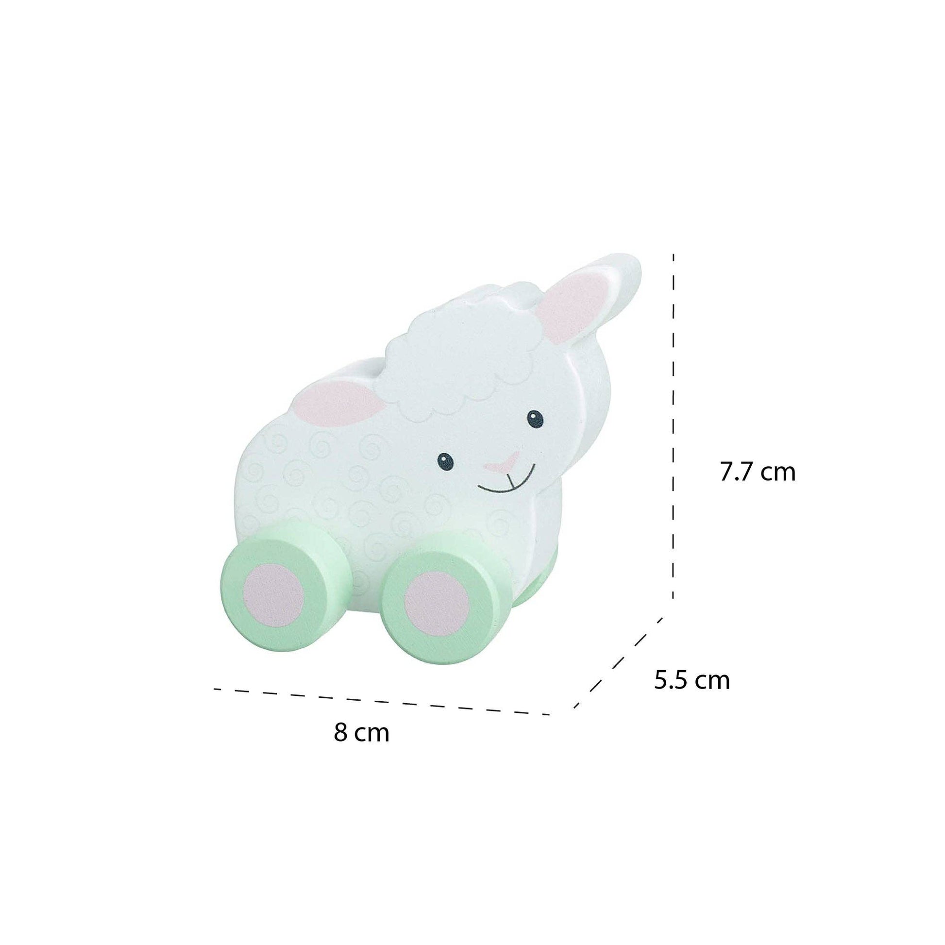 Sheep First Wooden Push Toy - Rose and Friends