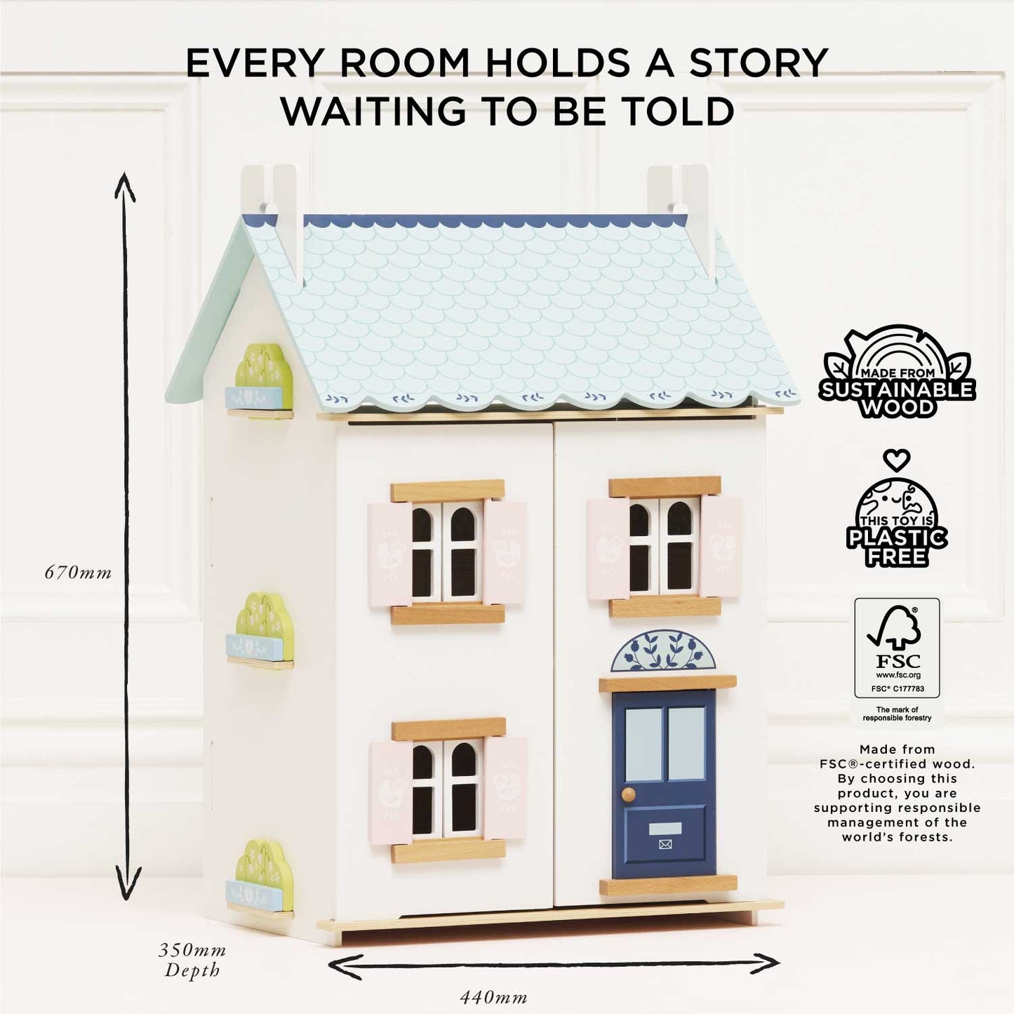 Bluebelle Wooden Dolls House - Rose and Friends