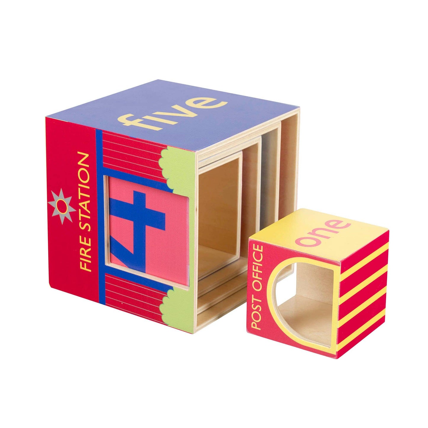 Emergency Services Wooden Stacking Cubes - Rose and Friends