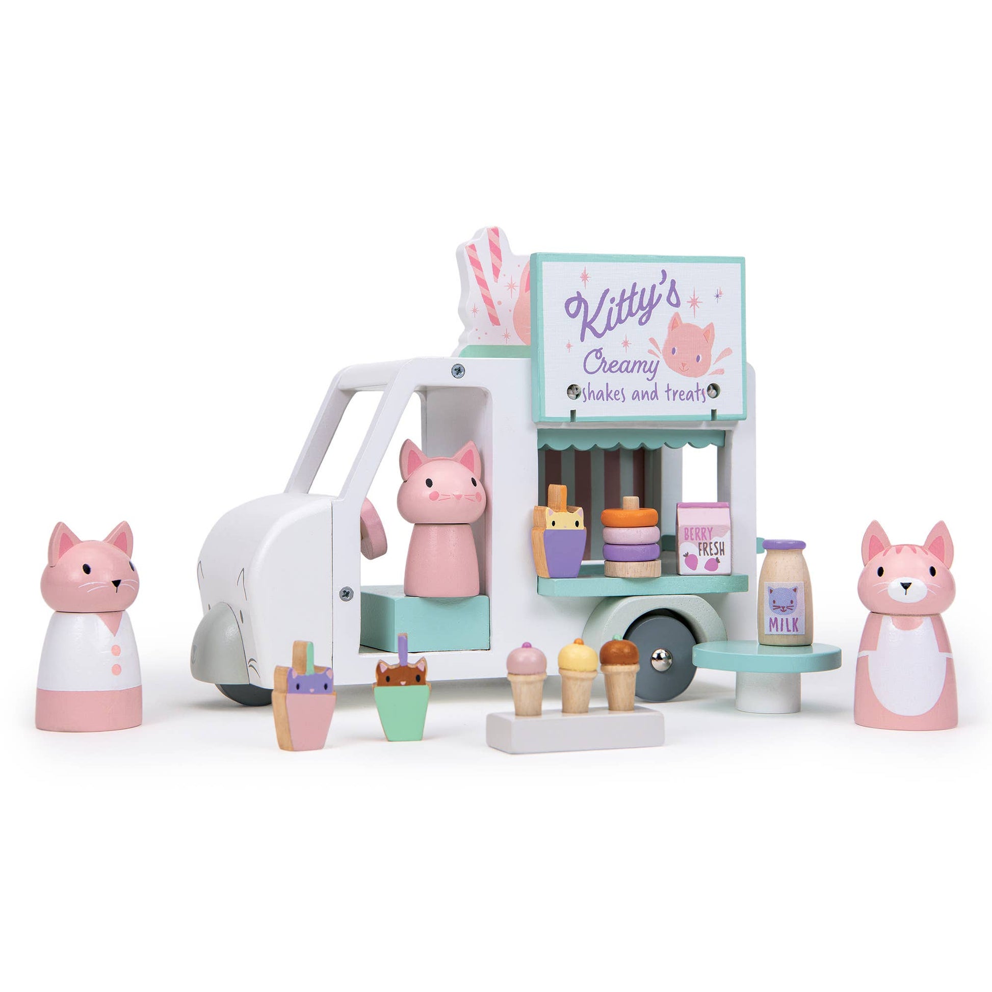 Tender Leaf Merrywood Tales Kitty's Milkshake Van - Rose and Friends