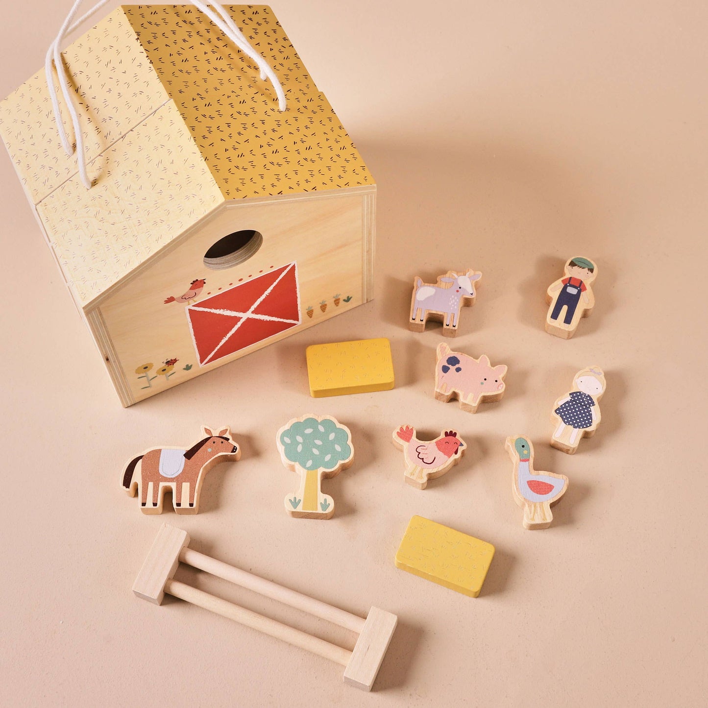 Just Bee Kids Wooden Farm House with Characters FSC® - Rose and Friends