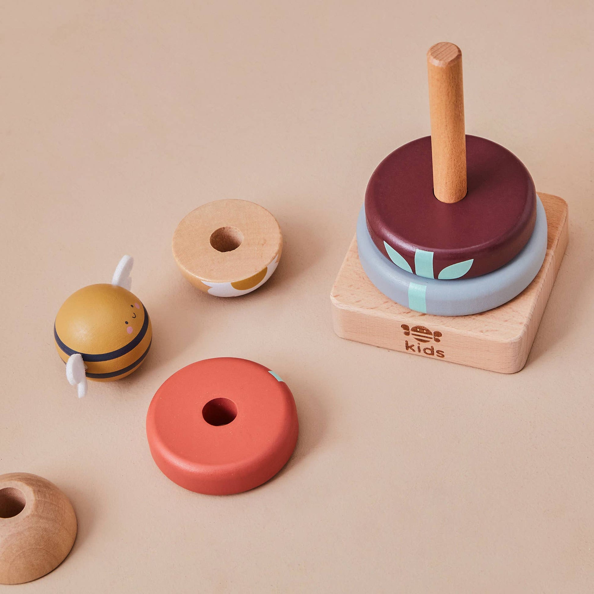 Just Bee Kids Wooden Bee Stacking Toy - Rose and Friends
