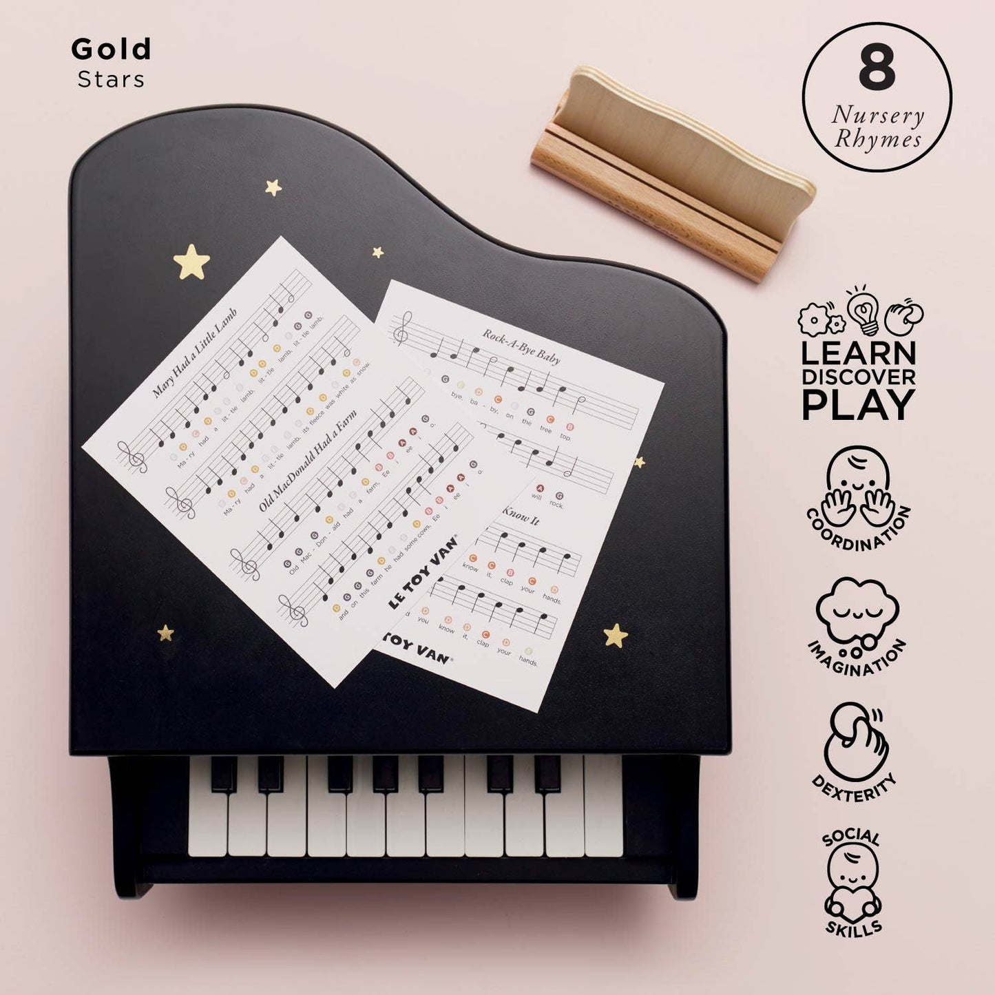 Wooden Grand Piano Toy - Rose and Friends