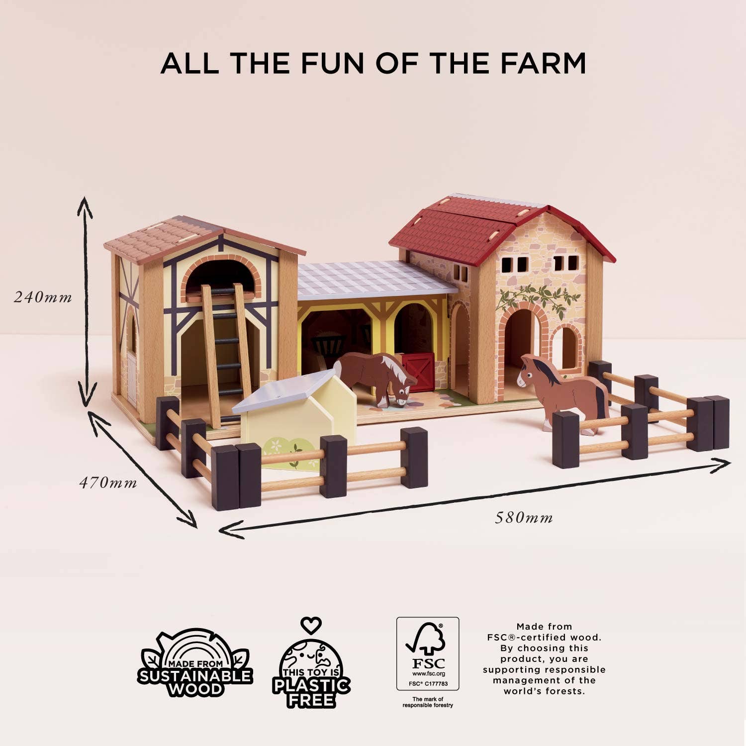 Wooden Farmyard Stables - Rose and Friends