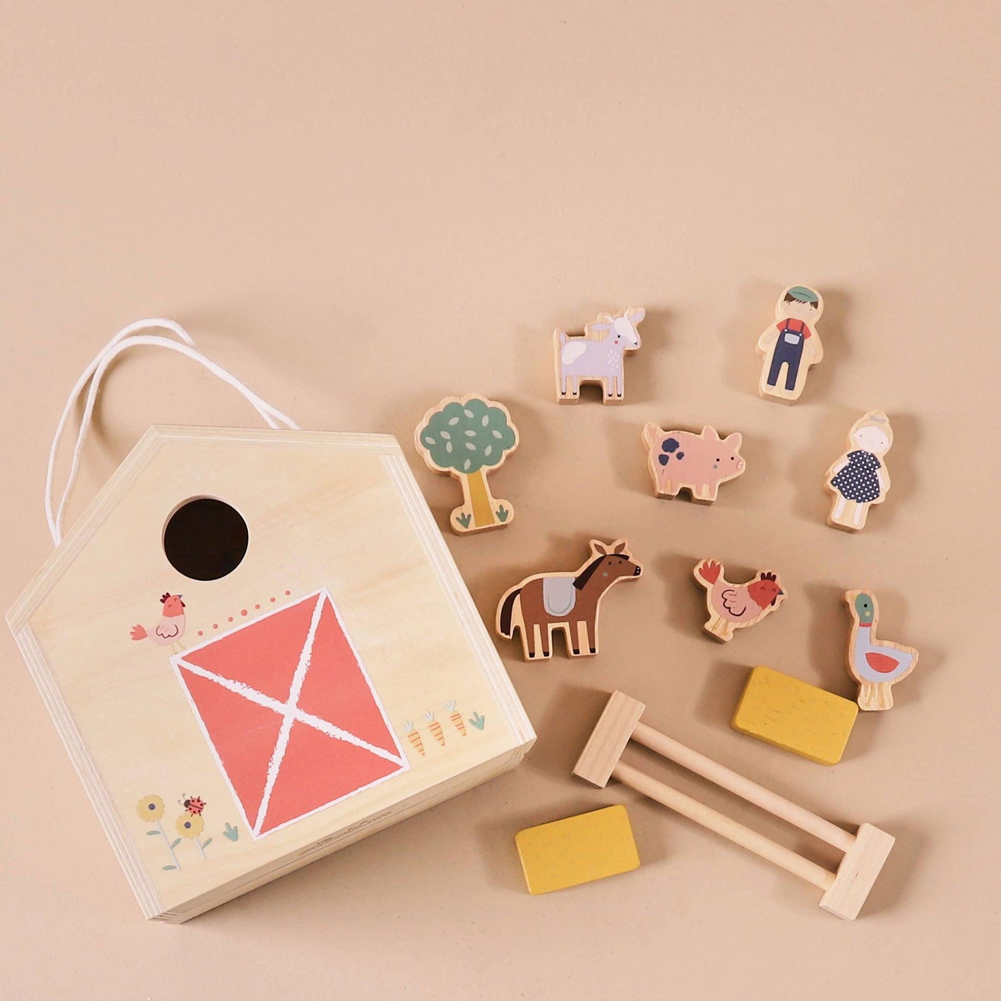 Just Bee Kids Wooden Farm House with Characters FSC® - Rose and Friends