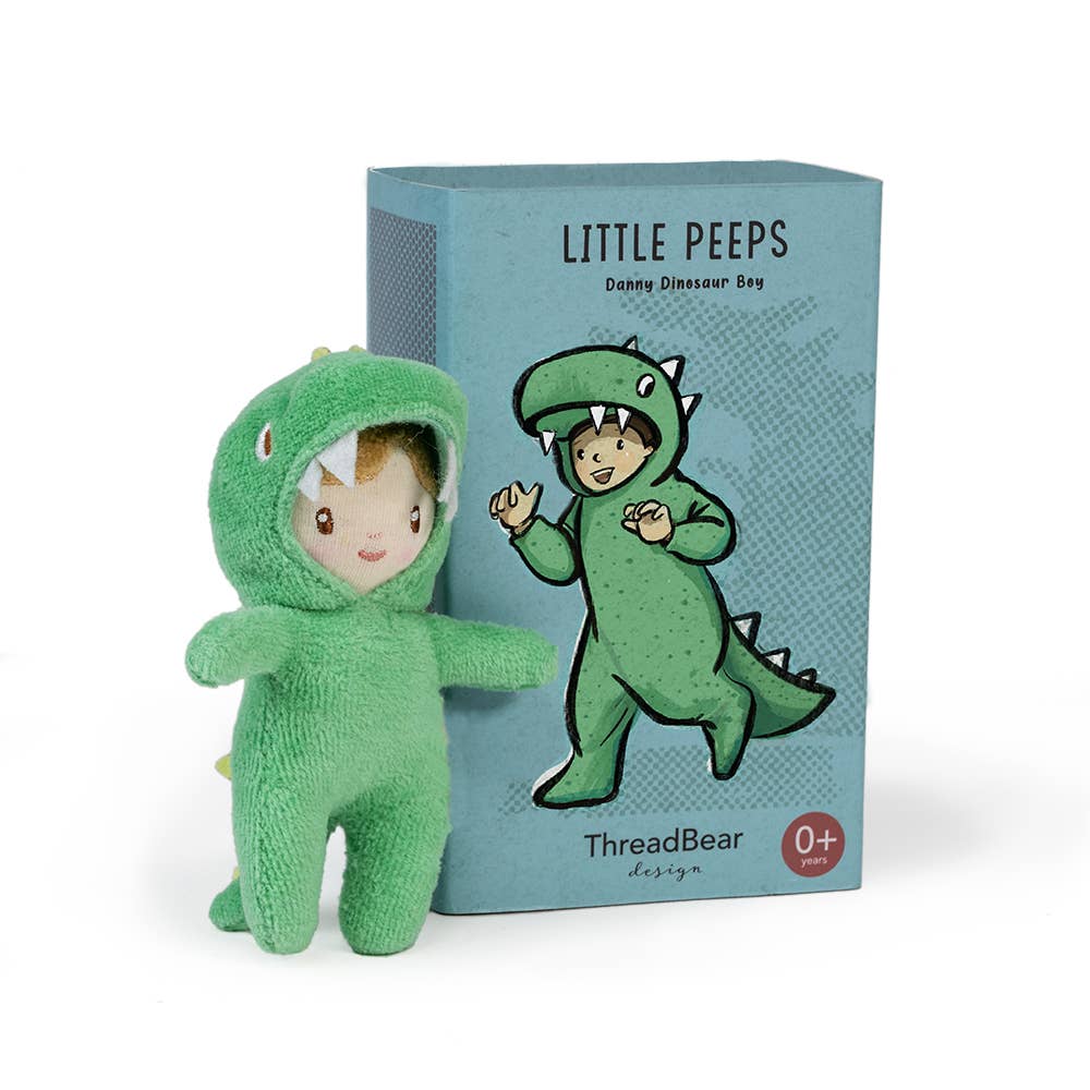 ThreadBear Little Peeps Danny Dinosaur - Matchbox doll 12cm