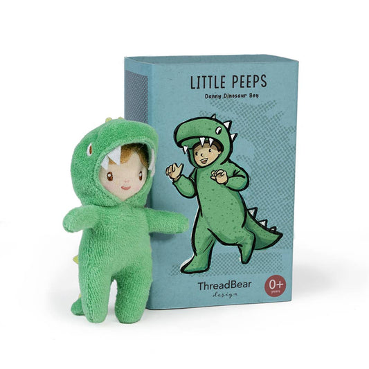 ThreadBear Little Peeps Danny Dinosaur - Matchbox doll 12cm