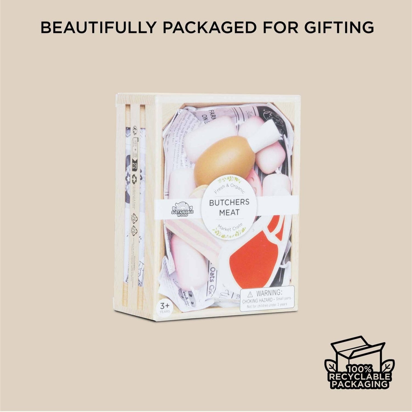 Butchers Meat Wooden Market Crate - Rose and Friends