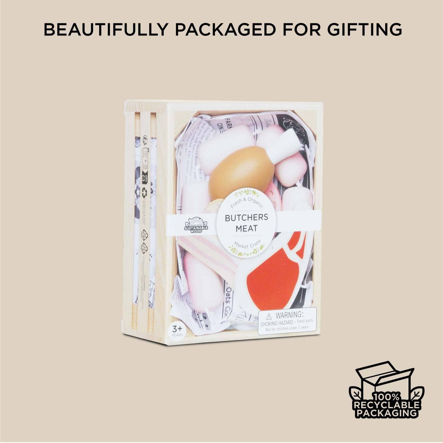 Butchers Meat Wooden Market Crate - Rose and Friends