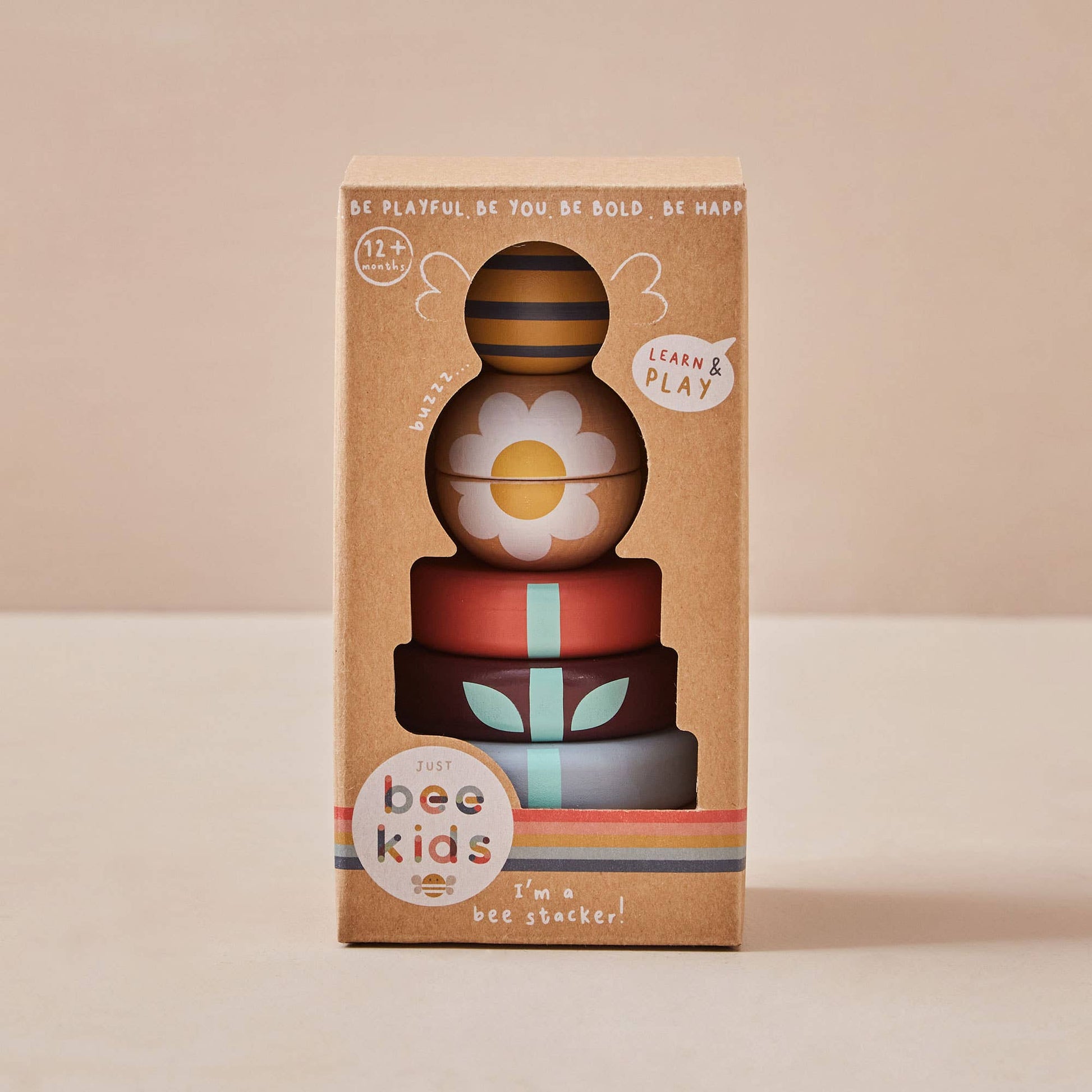 Just Bee Kids Wooden Bee Stacking Toy - Rose and Friends