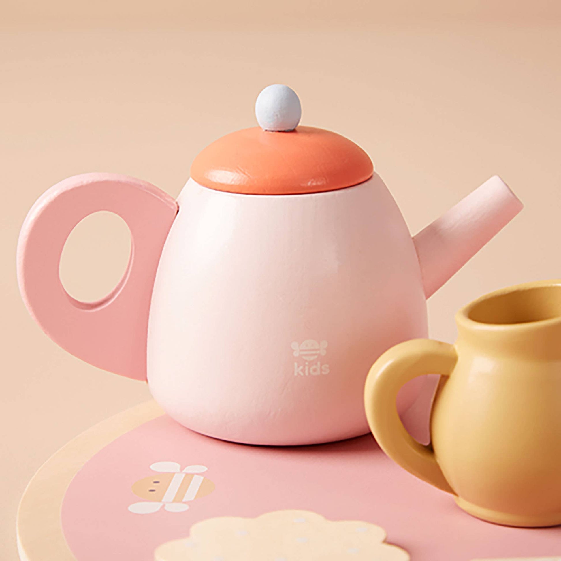 Just Bee Kids Wooden Tea Set FSC - Rose and Friends