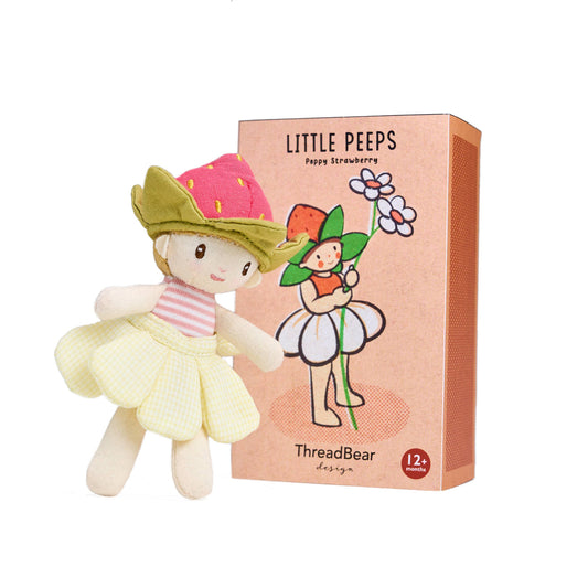 ThreadBear Little Peeps Poppy Strawberr - Matchbox doll 12cm